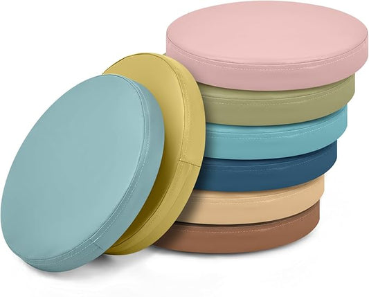 Juexica 8 Pcs Extra Thick Flexible Seating Floor Cushion Assorted Colored Floor Pillow Classroom Seat Cushion Soft Classroom Seating for Kid Learning(Advanced Color,13.8 x 13.8 x 2 Inch,Round)