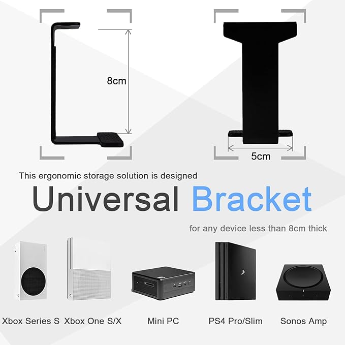 IFCASE Metal Under Desk Shelf Mount Holder for Laptop, Xbox Series S, Xbox One S/X, PS4 Slim/Pro, Desktop Mini PC, Wireless Amplifier, CalDigit TS4 (Black)