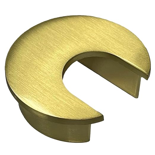 Electriduct 1.57" Metal Desk Grommet 40mm Cable Hole Cover Wire Cord Organizer (Large Opening) | Brushed Brass (3 Pack)