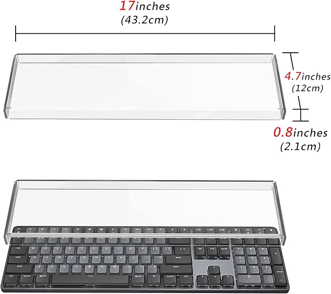 Geekria Full Size Keyboard Dust Cover, Clear Acrylic Keypads Cover for 104 Keys Computer Mechanical Keyboard, Compatible with Logitech MX Mechanical
