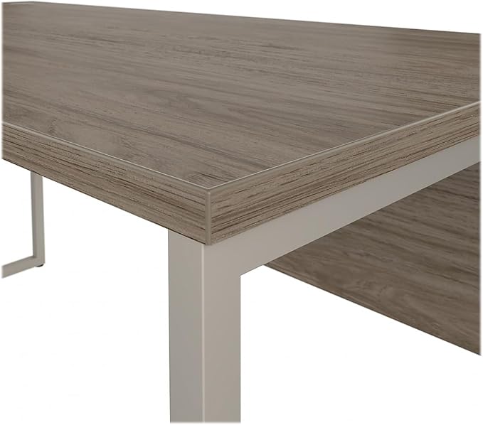 Bush Business Furniture Hybrid 60W x 30D Computer Table Desk with Metal Legs in Modern Hickory