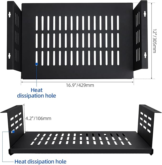 Under Desk Computer Mount or Small Form Factor Computers SFF and PCs, Fit for Laptop PlayStation 4 PS4 Slim PS4 Pro Gaming (16.9" W x 4.2" H x 12" D)
