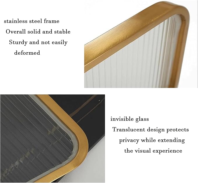 Countertop Low Fence Divide,Restaurant Decorative Partitions Grille,Dividers for Dining Areas,Gold Stainless Steels Frame Tempered Glass Panel(31.5 * 11.8IN)