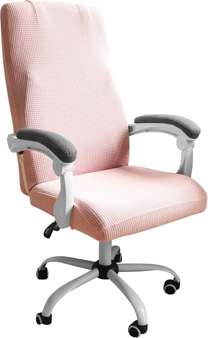 FORCHEER Large Office Chair Covers Stretchable XL Office Chair Cover, Big and Tall Computer Chair Covers (Large,Pink)