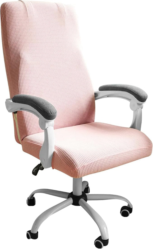FORCHEER Large Office Chair Covers Stretchable XL Office Chair Cover, Big and Tall Computer Chair Covers (Large,Pink)