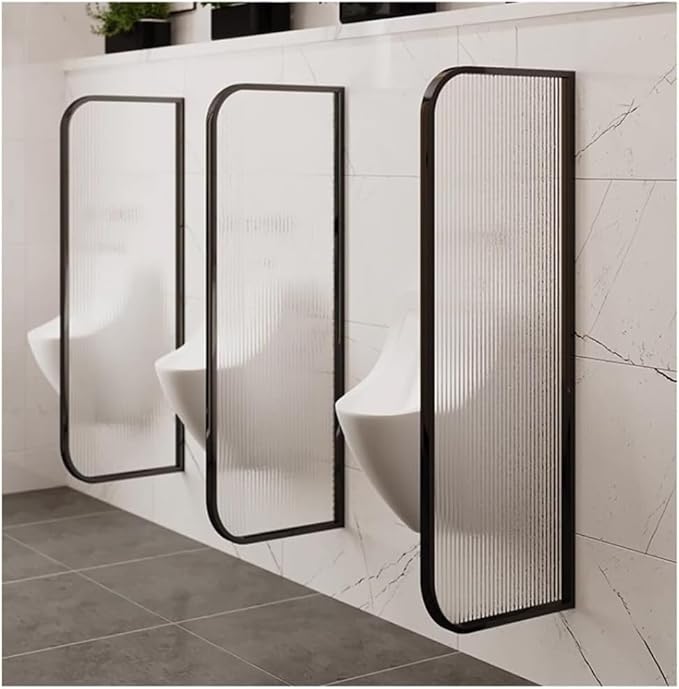 Desk Divider Urinal Partition Wall Divider，Translucent Glass Panels Bathroom Partition，Wall-Mounted Screen Toilet Partition Public Toilet Protection Divider(Schwarz,40x100 cm)