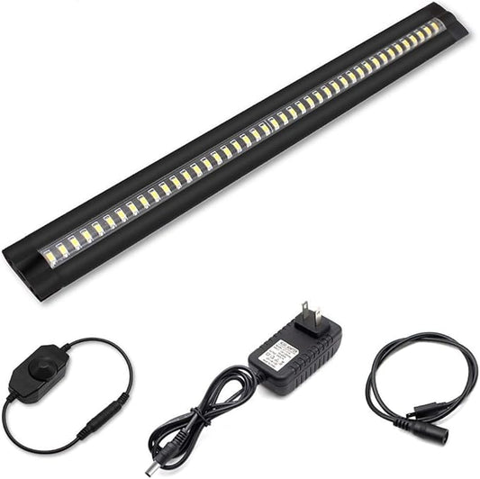 inShareplus 13inch LED Under Cabinet Lighting, Dimmable Light, Warm White 3500K, CRI90+, 450Lumens, DC 12V Ultra Thin Under Counter Kitchen Lights for Kitchen, Shelf, Cupboard, Black, 1 Pack