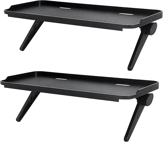 2 Pieces TV Top Shelf Screen Monitor Top Storage Bracket Computer Screen Shelf Adjustable Bracke for Media Boxes Game Console Router Home Mount (Black, 11.8 x 4.9 Inch)