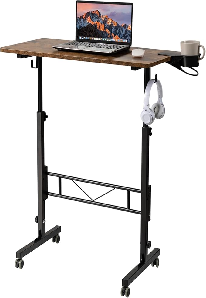 SIDUCAL Standing Desk Adjustable Height, Rustic Brown