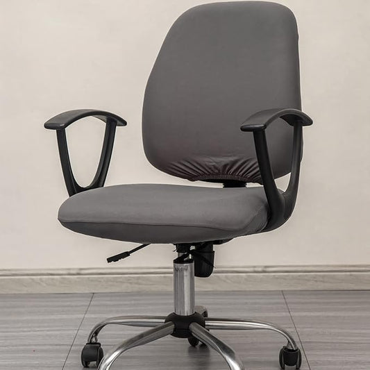 Melaluxe Computer Office Chair Covers, Protective & Stretchable Universal Chair Cover, Stretch Rotating Chair Slipcover (Dark Grey)