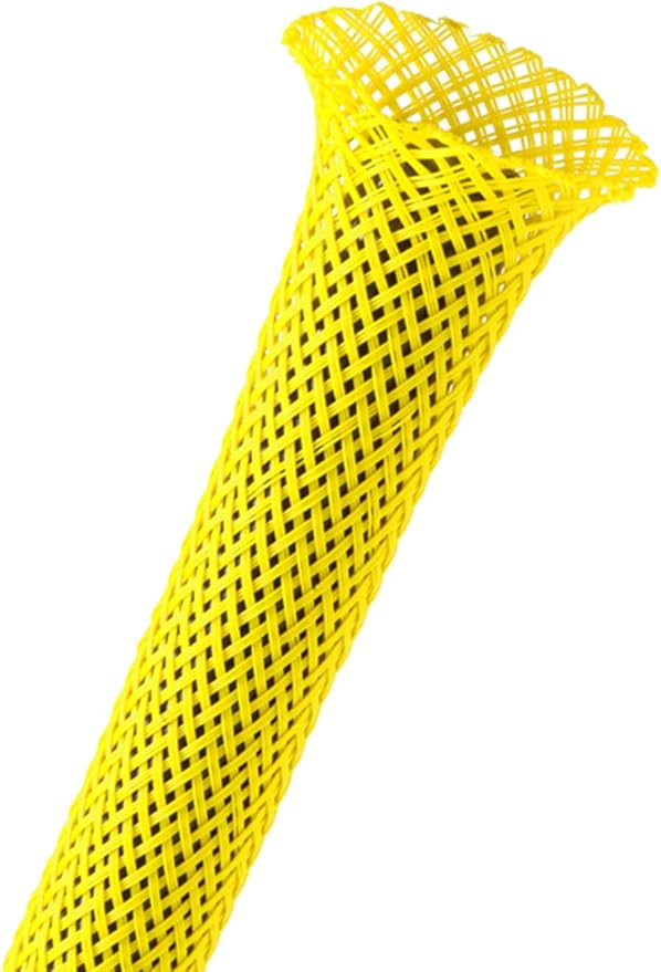 3/8" PET Expandable Braided Sleeving - Color: Neon Yellow - Length: 500FT