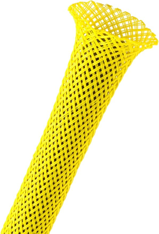 3/4" PET Expandable Braided Sleeving - Color: Neon Yellow - Length: 10FT