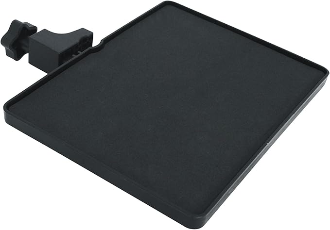 Rockville MTRAY Clamp-On Tray Utility Shelf, 9.7 x 7.3 Inches, 15lb Capacity, EVA Foam, Raised Lip, Quick Attach, for Musicians and Performers