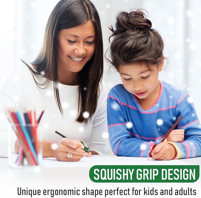 The Pencil Grip Original Pencil Grippers 6 Pcs, Improves Kids Handwriting, Ergonomic Pen Holder for Righties & Lefties, Ideal for Kids, Toddlers, Adults, Writing Tool with Finger Cushion