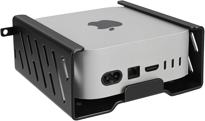 Metal Mac mini PC Mount Compatible with 2024 Mac mini M4/M4 Pro Stand VESA Mount with Anti-Theft,Under Desk Mount and Wall Mount with Lock Anti-Theft Dock