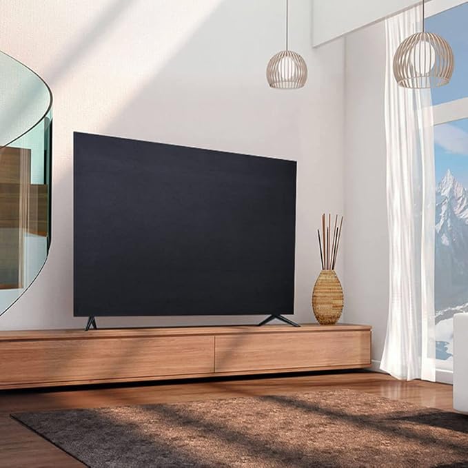 Indoor TV dust cover black, elasticity soft cloth adaptive screen 51/52/53/54/55 inch protective cover, suitable for most brands of monitors (51-55 inch)
