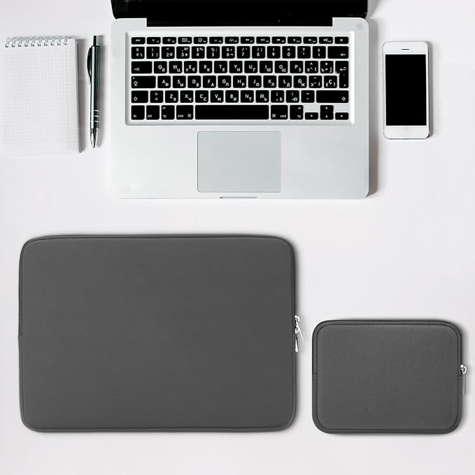 RAINYEAR 13 Inch Laptop Sleeve Case with Accessories Pouch, Compatible with 13.3" MacBook Air/Pro M1 M2 M3 M4 M5 A3449 A3240 A3113 A2681 A2338 (Gray)