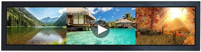 VSDISPLAY 28'' Advertising LCD Monitor 1920x360 IPS Stretched Bar Screen Outdoor High Brightness Support USB Input Auto Copy Autoplay for Supermarket Exhibition Store Advertisement Display