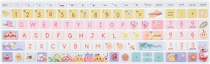 Silicone Keyboard Cover for 15.6 HP Laptop 15-fc 15-fd 15t-fd 15z-fc/HP Pavilion 15-eg 15t-eg 15-eh 15-er, 17z-ca 17-cn 17-cp 17z-cp Model Series,Cute Fruits
