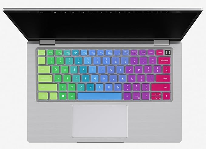 Colorful Keyboard Cover for Dell Latitude 5420 5430 5440 5450 3450 3440 14, Latitude 7440 7430 7420 7410 9420 9430 14, Latitud 7650 7640 16, Dell Latitude 9510 9520 7520 15.6" Laptop -Rainbow