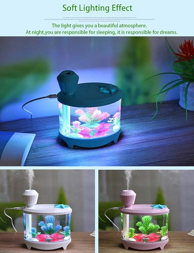 ACEBON Portable Mini Humidifier, 460ml Cool Mist Small Humidifier, USB Quiet Operation Desktop Humidifiers for Baby Bedroom Travel Office Home, 2 Mist Modes (Blue)