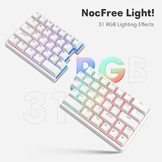 Lite: Split Wireless Mechanical Keyboard (Tactile-NEW, RGB+Foam+Palm Rest)
