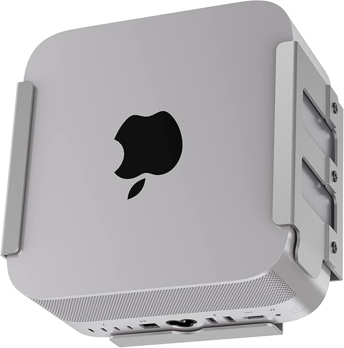 IFCASE Heat Dissipation Design Anti-Scratch Inner Aluminum Under Desk, Wall, Vesa Mount for Mac Studio M4 M3 M2 M1 Max/Ultra (Silver)