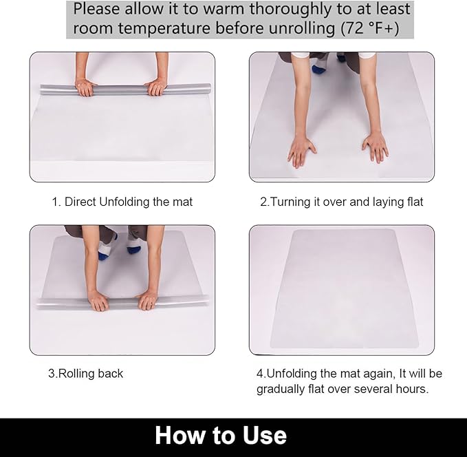 AiBOB Chair Mat for Low Pile Carpet Floors, Flat Without Curling, 40 X 51 in, Office Carpeted Floor Mats for Computer Chairs Desk