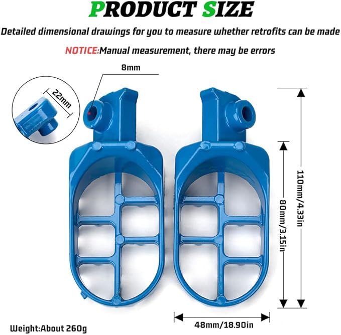 XINGWU Dirt Bike Footrest,Aluminium Footpegs Pedals,for XR50R PW50 CRF70 TW200 KLX110 CRF50 50cc 70cc 90cc 110cc 125cc TaoTao Motorcycle Part