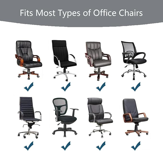 Office Chair Cover,Removable Desk Chair Cover with Zipper,Stretch Anti-dust Universal Rotating Office Seat Slipcover,Washable High Back Computer Seat Protector for Pets (Grey, Large)