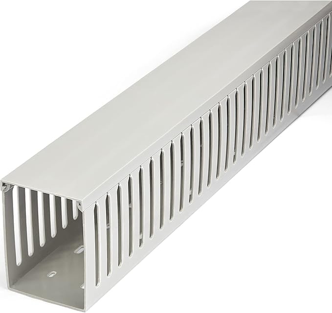 StarTech.com Open Slot Cable Management Raceway with Cover, 3"(75mm) W x 3-7/8"(10cm) H - 6.5ft(2m) Length - 1/4"(8mm) Slots, PVC Network Cord Hider/Wall Wire Duct, Max 240 Cables, UL Listed, TAA
