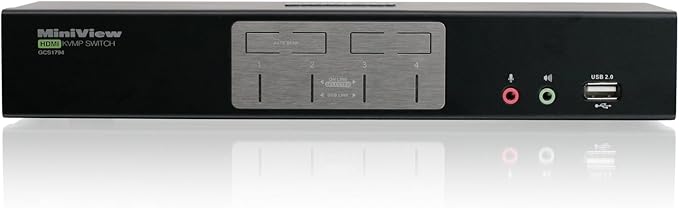 IOGEAR 4-Port HDMI Multimedia KVM Switch with Audio, USB 2.0 Hub and HDMI KVM w/Full Set of Cables, (GCS1794 TAA Compliant)