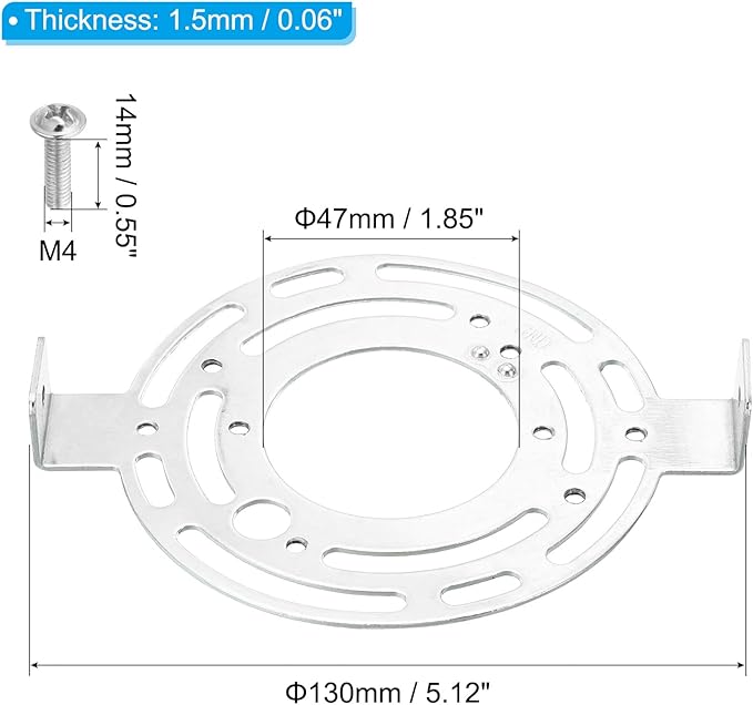 PATIKIL 130mm (5.12"") Universal Light Fixture Mounting Bracket Kit, 2set Light Crossbar Round Ceiling Plate for Wall Light, Close to Ceiling Light, Chandelier, Silver