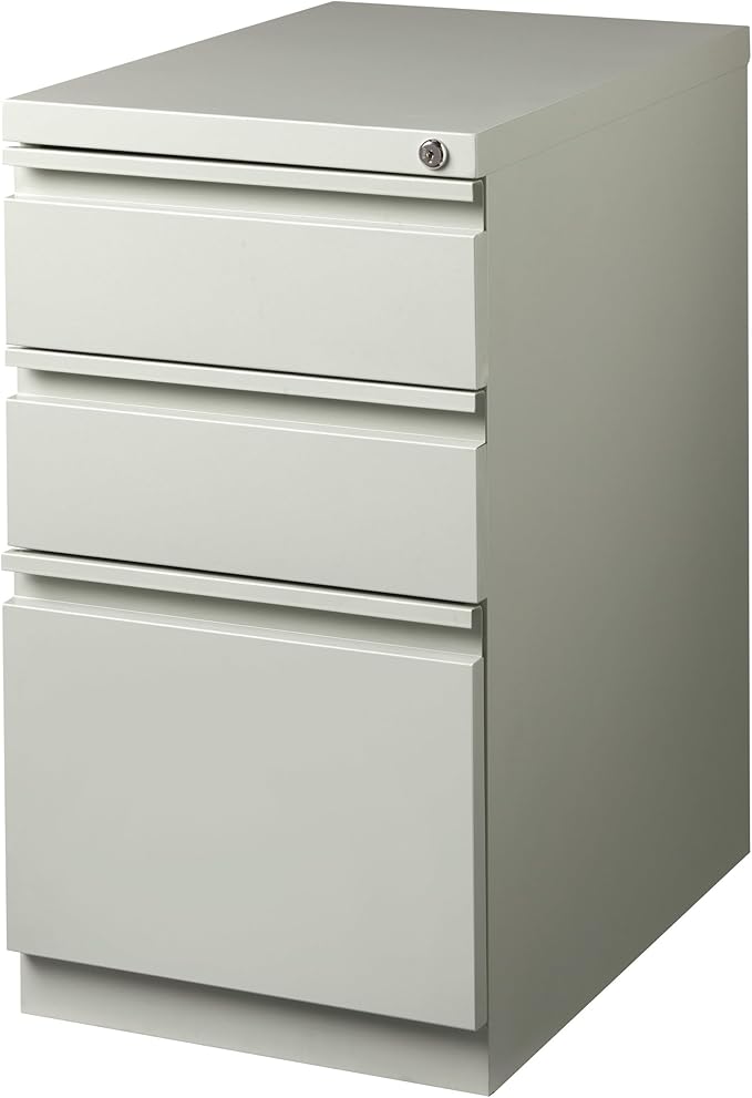 Hirsh 23-in Deep Mobile Pedestal 3-Drawer Box/Box/File. Full Width Pull. Beige