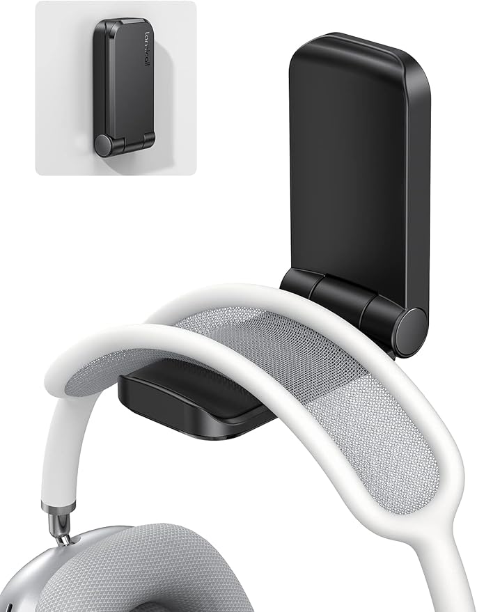 Lamicall Headphone Stand, Sticky Headset Hanger - Adhesive Headphone Holder Hook Mount, Headset Stand Holder Clip Under Desk, Earphone Clamp for Airpods Max, HyperX, Sennheiser, Mother's Day