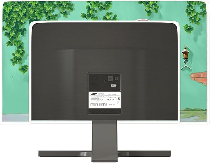 Waterproof Weatherproof Screen TV Cover 80 Inch Full Body Covers for TV Screen Anti-Static Dustproof Protective Television Cover for LCD/LED/HD，Green Vintage Wall With Window