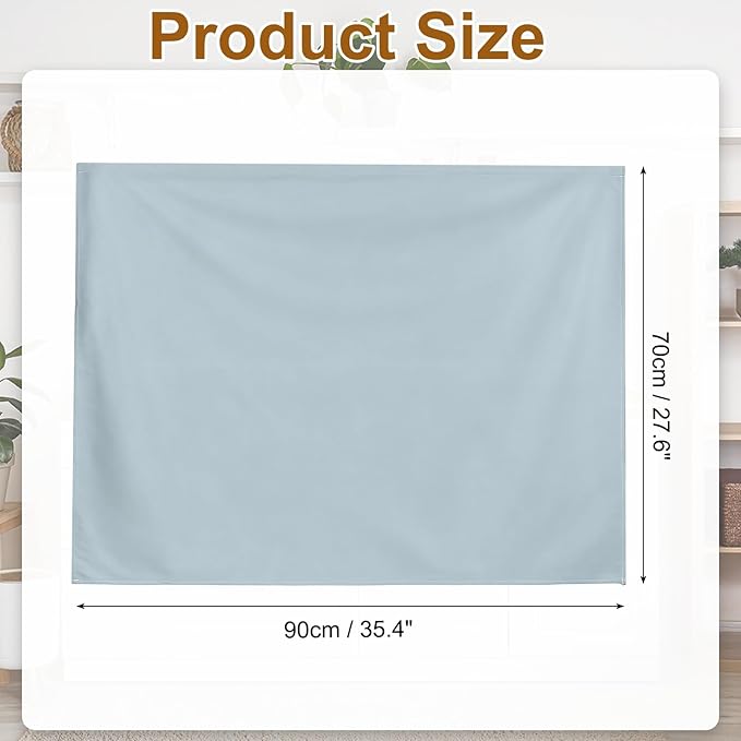 uxcell Cabinet Curtains, Dust Proof Privacy Drape Short Curtain, Hook & Loop Under The Desk Skirt for Kitchen Bathroom Closet Storage Room (35.4" W x 27.6" H, Gray)
