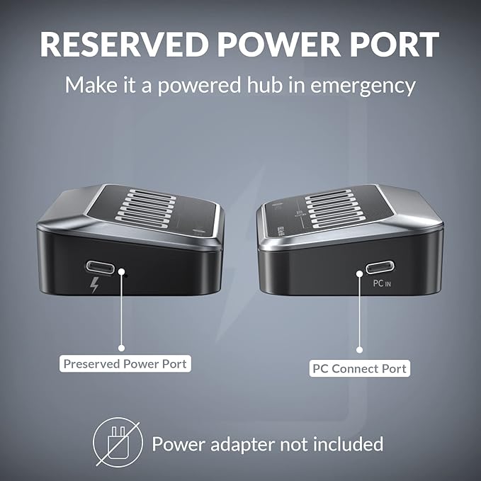 7-Port USB Hub, USB 3.2 Gen1 Hub with 7 USB 5Gbps Data Multiports, Unique 32° Easy Plug, USB Splitter for PC- 3.28ft