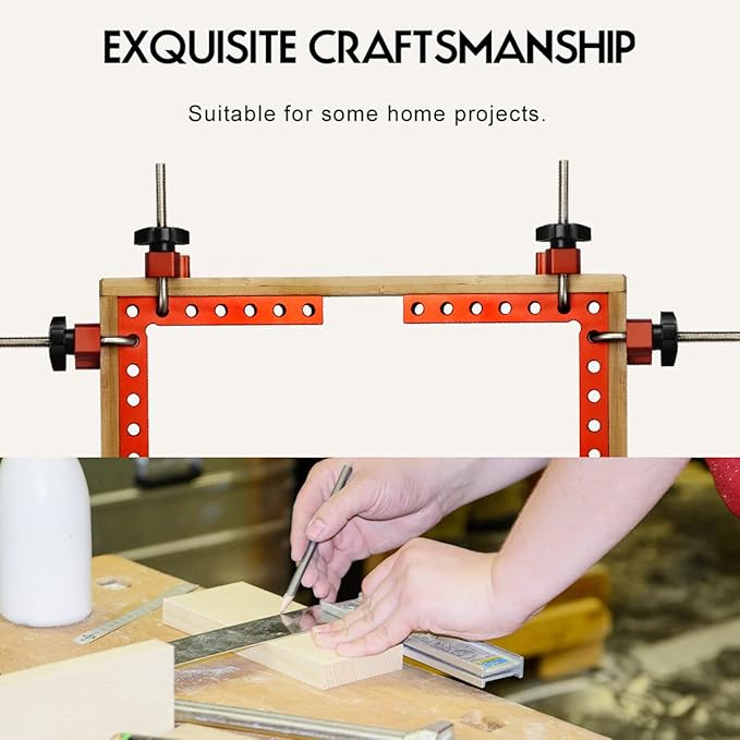 90 Degree Cabinet Clamp, 5.5" x 5.5"(14 x 14cm) Aluminum Alloy Right Angle square Corner Clamps for Woodworking Tools, Drawers, Picture Frame (2pack)
