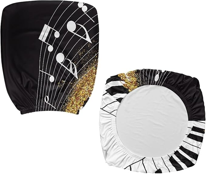 GLENLCWE White Music Note Computer Office Chair Cover Stretchable Chair Cover Rotating Chair Slipcover for Home Office
