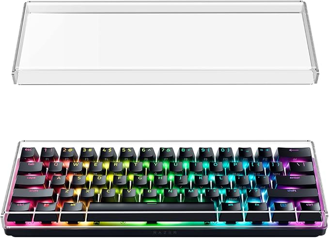 GEEKRIA Premium Acrylic Keyboard Cover for 60% Compact 61 Key Keyboard, Compatible with Razer Huntsman Mini, RK Royal KLUDGE RK61 (Transparent)