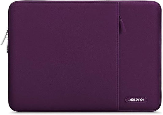 MOSISO Laptop Case 13.3 inch, 13-13.3 inch Laptop Sleeve Compatible with MacBook Air/Pro 13/Pro 14 M5 M4 M3 M2 M1, HP Dell ASUS Lenovo,Polyester Vertical Computer Sleeve Bag with Pocket,Magenta Purple