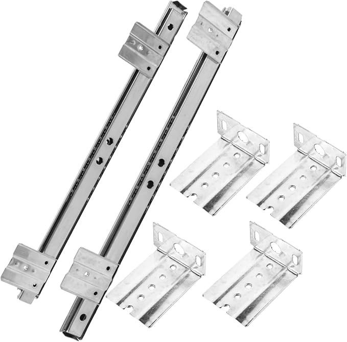 Outanaya 13.77 Inch Bearing Keyboard Slide Rails Soft-Close Under Desk Drawer Slides for Custom Keyboard Tray Mount with Ball Bearing Design