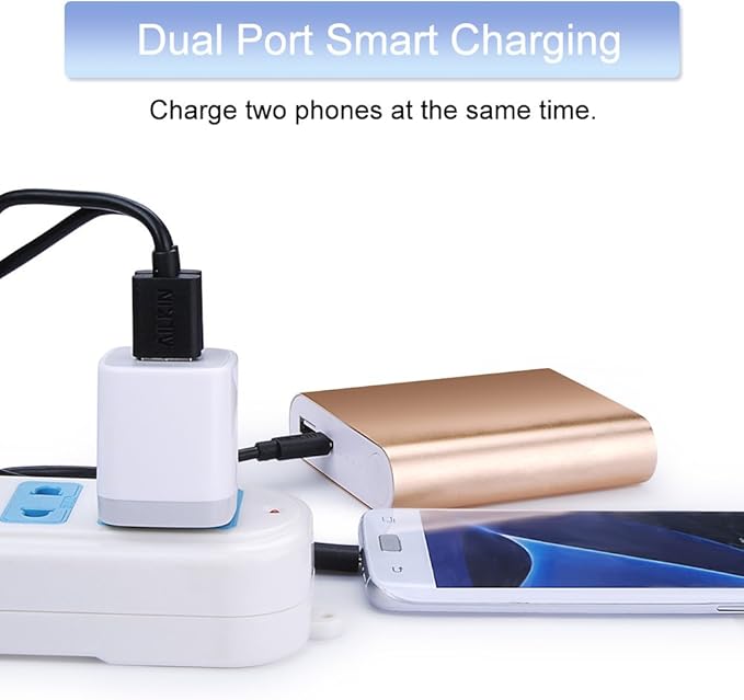 USB Wall Charger, Charging Adapter 3Pack 2.1A Dual Port USB Wall Charging Plug Block Head Box Travel Charger Cube Compatible iPhone 17 16 15 14 13 12 Pro Max XS XR 8 Plus,Pad,Pod,Samsung,Android Phone