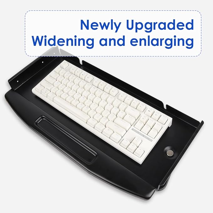 Under Desk Mounted Keyboard Tray Steel Keyboard Tray Under Desk Slide with Rotational Mouse Platform Office
