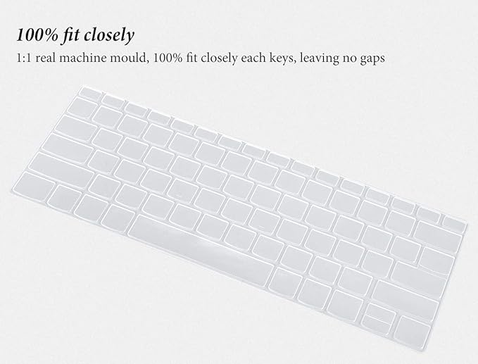 Keyboard Cover Skin for Lenovo Ideapad Flex 5i 14" 2 in 1 Laptop/Yoga 7i 5i 14/ Flex 5 5g 14" 2-in-1 Laptop/Flex 5 14IIL05 14 /Idepad S540 14/ ThinkBook 14 Gen 2 Gen 4/ThinkBook 14s Yoga- Clear