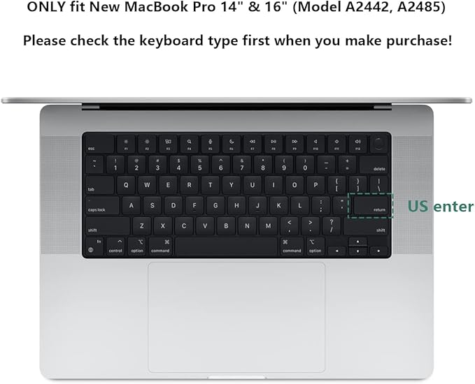 Batianda Premium Gradient Color Keyboard Cover for New MacBook Pro 14'' Pro 16'' 2024 2023 M4 M3 M2 M1 Pro/Max Chip & New MacBook Air 13 15 inch Soft-Touch Silicone Protective Skin,Gradient Green