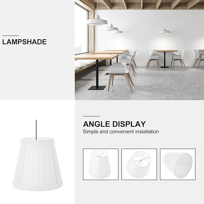 Hemobllo Small Lamp Shade - Clip On Bulb Lampshade Fabric Mini Fitter Replacement for Chandelier Table Floor Wall, 5x5x3 Inch, White