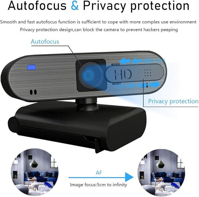 2021 Upgraded Webcam with Dual Microphone, 1080p FHD Pro Streaming USB Video Camera, Plug and Play, Privacy Cover, for Window Mac OS Computer, for Online Class, Conference, Gaming (Pro Webcam)
