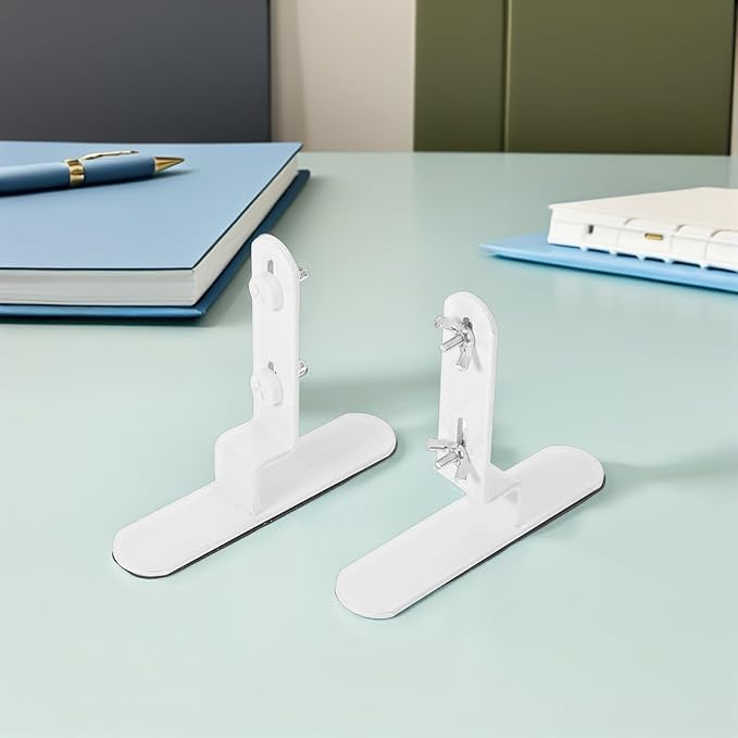 Pegboard Shelf Brackets Wall-Mounted Shelf Hardware Desktop Clamp Fixing Bracket Holder for Tabletop Pegboard Organizer White 2pcs Set